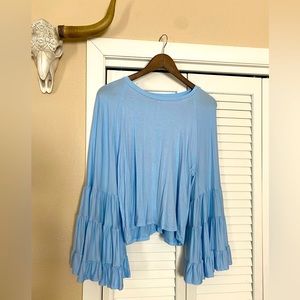 BOHO RUFFLE LONG SLEEVE TOP